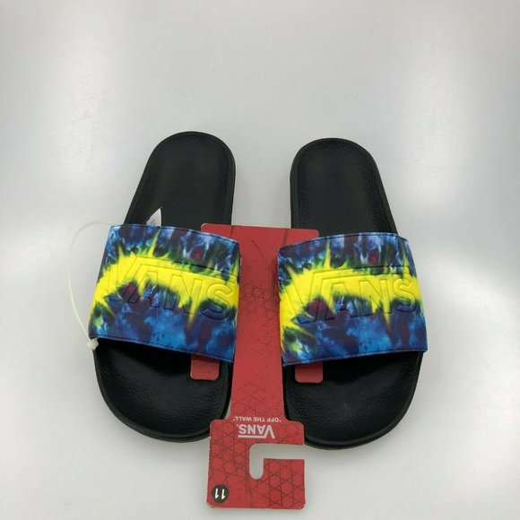 vans tie dye slides